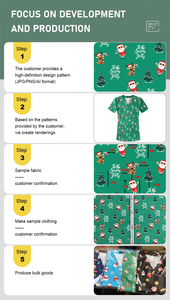 2025 patrón de enfermera Scrubs ventas al por mayor moda cuello en V manga corta o larga estiramiento impreso Scrub Tops Scrub uniformes - Product Image 6