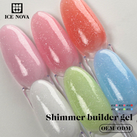 ICE NOVA Shimmer Builder Extension Gel à paillettes de style russe 6 en 1 Fonction Professional Custom Builder UV/LED Gel Factory
