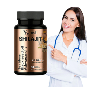Cápsulas de alta calidad de marca privada con SHILAJIT, musgo marino, aceite de semilla negra y ashwagandha para el alivio del estrés y la salud cognitiva. - Product Image 1