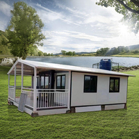 Maisons préfabriquées extensibles de haute qualité à 2 chambres, résistantes aux ouragans, maisons préfabriquées pliables à double ailes, maisons conteneurs avec terrasse