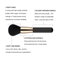 HMU-brosse de maquillage professionnelle, 15 pièces, échantillon gratuit, noir, Rose, or, cheveux synthétiques noirs, Vegan, pinceaux de maquillage personnalisés