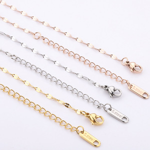 Cadena colgante de acero inoxidable para mujer, collar de clavícula en oro rosa, plata y amarillo, joyería de regalo H1160 - Product Image 4