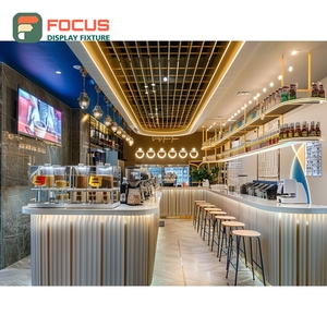 Vitrine à café illuminée avec façade en verre transparent, espace de présentation pour grains de café, vitrine à café - Product Image 1