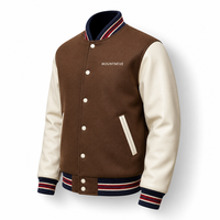Blousons Bomber Homme Streetwear en Gros, Style Universitaire Patchwork, Personnalisables OEM ODM, Blousons d'Hiver Rembourrés pour l'Entraînement de Baseball