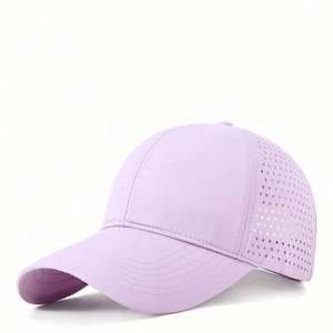 Gorra de Béisbol Deportiva Formal Ecológica de Secado Rápido de 6 Paneles con Orificios Cortados con Láser, Impresión Serigráfica y Lona Impermeable al por Mayor - Product Image 2