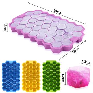Moule à glaçons en silicone antiadhésif sans BPA, 37 cavités, forme hexagonale, moule à glaçons nid d'abeille, forme en silicone - Product Image 2