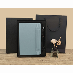 2024 máy tính xách tay Bộ quà tặng sang trọng bán buôn biểu tượng tùy chỉnh <span class=keywords><strong>in</strong></span> ấn Bìa Cứng PU da kế hoạch máy tính xách tay thiết lập với bút - Product Image 2