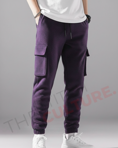 กางเกงขายาวผู้ชายผ้าเทอร์รี่เนื้อหนา 100% ผ้าฝ้าย ทรงพอดีตัว เอวยางยืด ปักลาย - Product Image 5