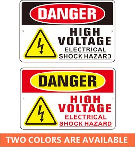 Señal de Peligro de Alto Voltaje, Adhesiva, de Aluminio, Metálica, Señales de Advertencia de Descargas Eléctricas, Resistente al Óxido y Reflectante - Product Image 3