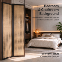 Panneau en résine PETG imperméable à texture rotin, découpable, tissé, décoratif, pour cloison d'hôtel
