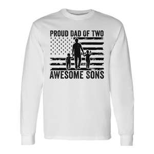 Camiseta de manga larga para papá orgulloso de dos hijos geniales, para padres con hijos, ropa familiar a juego - Product Image 1