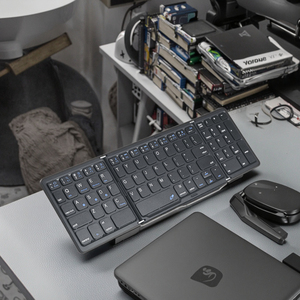 Ultrafino portátil Delgado inalámbrico BT Gaming <span class=keywords><strong>Keyboard</strong></span> Estilo Caliente plegable Touchpad Tablet PC ultrafino plegable mecánico - Product Image 5