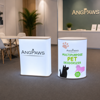 Comptoir de promotion pliable et portable sur mesure, à montage rapide, pour salons professionnels, avec éclairage LED