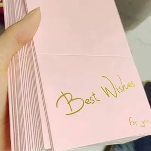 Cetak Logo kustom bisnis desain penuh warna terima kasih kartu ucapan kertas Kraft untuk promosi dan pesan terima kasih - Product Image 2