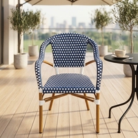 Chaise de jardin en rotin avec structure en aluminium pour restaurant français, café, bar - Légère, imperméable et écologique
