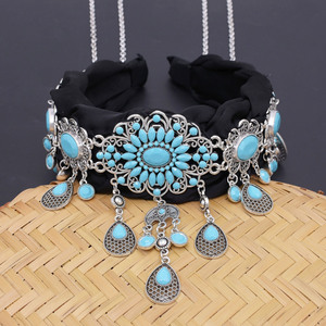 ที่คาด<span class=keywords><strong>ผม</strong></span>แบบโบฮีเมียนสไตล์เรโทรแบบชาวโบฮีเมียนจี้เทอร์ควอยซ์เทียมสำหรับงานเต้นรำสุดหรูเครื่องประดับ<span class=keywords><strong>ผม</strong></span> - Product Image 4