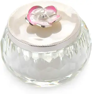 Wholesale Crafts Handmade round Necklace Container Storage Mini Exquisite Flower Ceramic Jewelry Mini Treasure Box