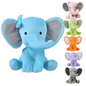 热卖毛绒大象玩具大耳朵毛绒枕头彩色定制大象毛绒玩具毛绒娃娃