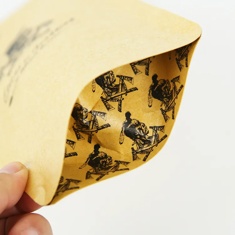 Ziplock amigável de Eco levanta-se sacos de empacotamento biodegradáveis do amendoim do café da porca do malote do papel de embalagem de alimentos