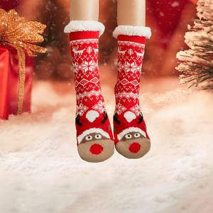 <strong>Winter</strong> Keep Warm Indoor Claus <strong>Snowman</strong> Anti Slip Thermal Warm Thick Christmas Coral Fleece Style Socks - Product Image 4