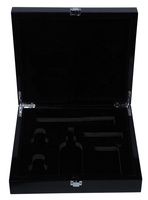 Boîte à parfum de luxe en bois noir laqué brillant, artisanale, élégante et personnalisable