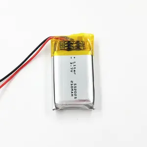 लाइपो 552025 3.7V 210mAh लिथियम आयन बहुलक बैटरी पैक