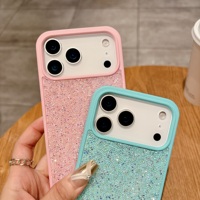 Coques de luxe pour iPhone 15 16 17 Pro Max, en TPU et acrylique, anti-traces de doigts, avec strass haut de gamme et couverture intégrale