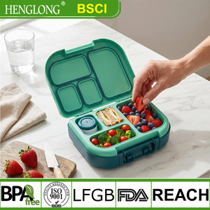 Boîte à lunch pour enfants en plastique sans Bpa personnalisée une serrure logo pp récipient de stockage de préparation de repas avec poignée - Product Image 2