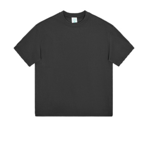 T-shirt décontracté à manches courtes et col rond de couleur unie T-shirt surdimensionné de couleur unie en pur coton design de gros - Product Image 2