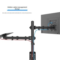 Support d'ordinateur en acier laminé à froid noir One Mu Three Fen Di en stock, support combiné pour moniteur et ordinateur portable, bras mécanique réglable en hauteur