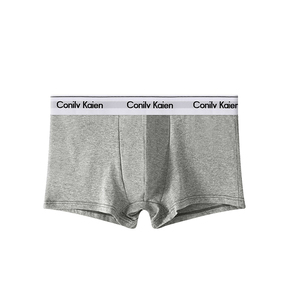 กางเกงบ็อกเซอร์สำหรับผู้ชายกางเกงบ็อกเซอร์ระดับกลางเอวสูงระบายอากาศได้ดีชุดชั้นในใส่สบายพร้อมโลโก้สีล้วนสำหรับผู้ใหญ่ดีไซน์ใหม่ - Product Image 3