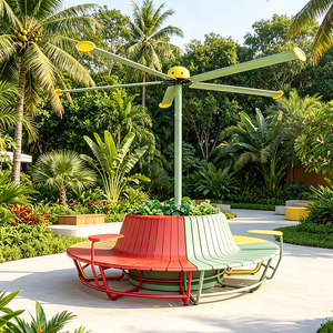 Ensemble d'extérieur moderne de luxe en aluminium avec coussins imperméables, résistant à la rouille et au temps, idéal pour parcs et patios Zh-001 - Product Image 4