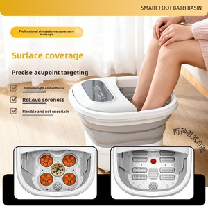 Bain de pieds électrique pliable transfrontalier avec fonction musicale, chauffage à température constante, écran tactile portable - Product Image 2