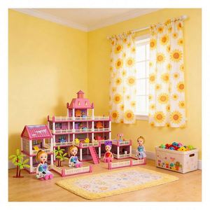 Casa de Muñecas de Plástico con Ascensor, Silla de Ruedas, Columpio y Palmera - Product Image 6