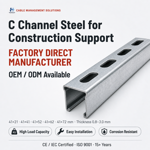 Best Selling HF Hot-<b>dipped</b> Galvanized Steel Solid Unistrut and Strut Slotted C Channel Steel Rail for Solar Project - Product Image 1