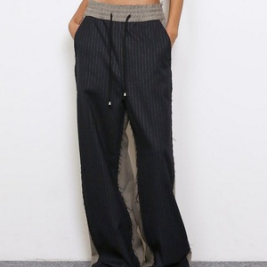 Nouvel Arrivage – Jean Baggy Femme Taille Haute avec Logo Personnalisé, Détail Rayé sur le Devant, Lavage Vintage, Coupe Large en Denim - Product Image 4