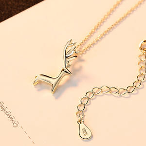 Collar con colgante de ciervo chapado en oro de plata de ley S925 para mujer (se puede hacer de cobre), adecuado como regalo de cumpleaños - Product Image 5