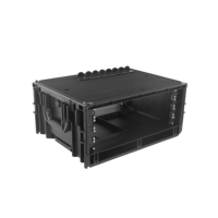 Flight case portable 2U, 3U, 4U, 6U pour rack audio avec support pour ordinateur portable intégré, antichoc, pour studio et transport d'interface audio