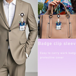 Wholesale long-haired women's detachable <b>polyester</b> webbing <b>lanyard</b> push-fit ID card holder name tag ID card easy-pull buckle - Product Image 4