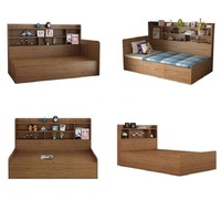 Cama para Niña con Nuevo Diseño de Madera Maciza, Camas Infantiles Individuales, Juego de Muebles Modernos para Dormitorio