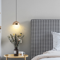 Lustre de chevet en or de luxe léger pour chambre à coucher, comptoir de bar, hauteur réglable, LED à intensité variable, design créatif et tendance