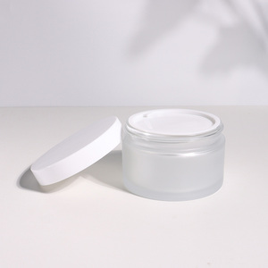 Miệng Rộng 200G Kích Thước Lớn Kem Lọ Frosted Rõ Ràng Rỗng Chăm Sóc Da Cơ Thể Thủy Tinh Chà Lọ Với Gasket Nắp Màu Trắng - Product Image 4