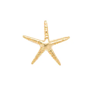 Gemnel 925 sterling silver gold plated Single Starfish Stud earring