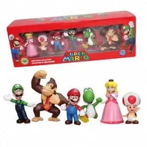 2.5 inch 8cm hộp màu PVC đồ chơi cho trẻ em loạt Quà Tặng Yoshi hongos koopa bowser Luigi hình Mario đồ chơi
