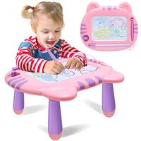 Tableau magnétique à dessin pour enfants de 1 à 3 ans avec stylet et gomme coulissante, jouet artistique réutilisable pour gribouiller