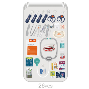 Ensemble de jouets de jeu de rôle pour enfants, médecin et infirmière, en plastique, comprenant des outils médicaux et des chariots à main avec des dents - Product Image 6