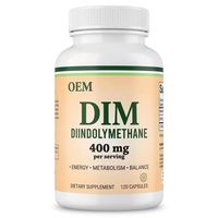Capsules de DIM (Diindolylméthane) 400 mg, marque privée OEM, 120 unités, complément pour le métabolisme énergétique