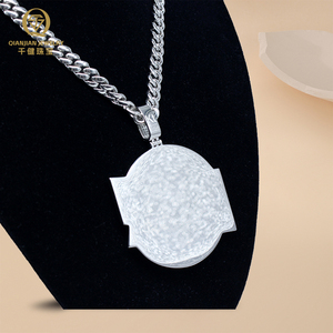 اجتياز اختبار الماس مع قلادة محفورة على شكل غرا موسانيت-قلادة فضة للرجال VVS مثلج من الهيب هوب المويسانيتي كبيرة - Product Image 3