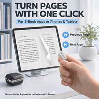 Bague Intelligente Sans Fil pour Contrôle à Distance de la Obturateur de Selfie, Compatible iPhone Android, Enregistrement Vidéo TikTok, et Retourneur de Pages E-book