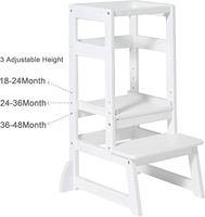 Tour d'apprentissage pliable en bambou convertible JQ Escabeau réglable pour cuisine Escabeau debout tour échelle chaise